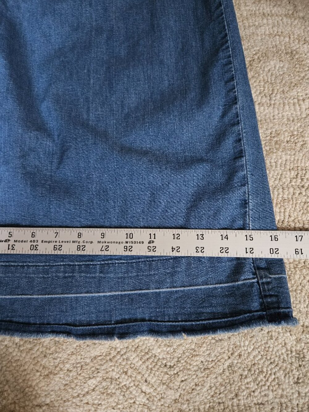 GAP x Doen Denim Trouser Pants Jeans 31 / 12 Blue Raw Hem Flowy Wide Leg - Picture 8 of 13
